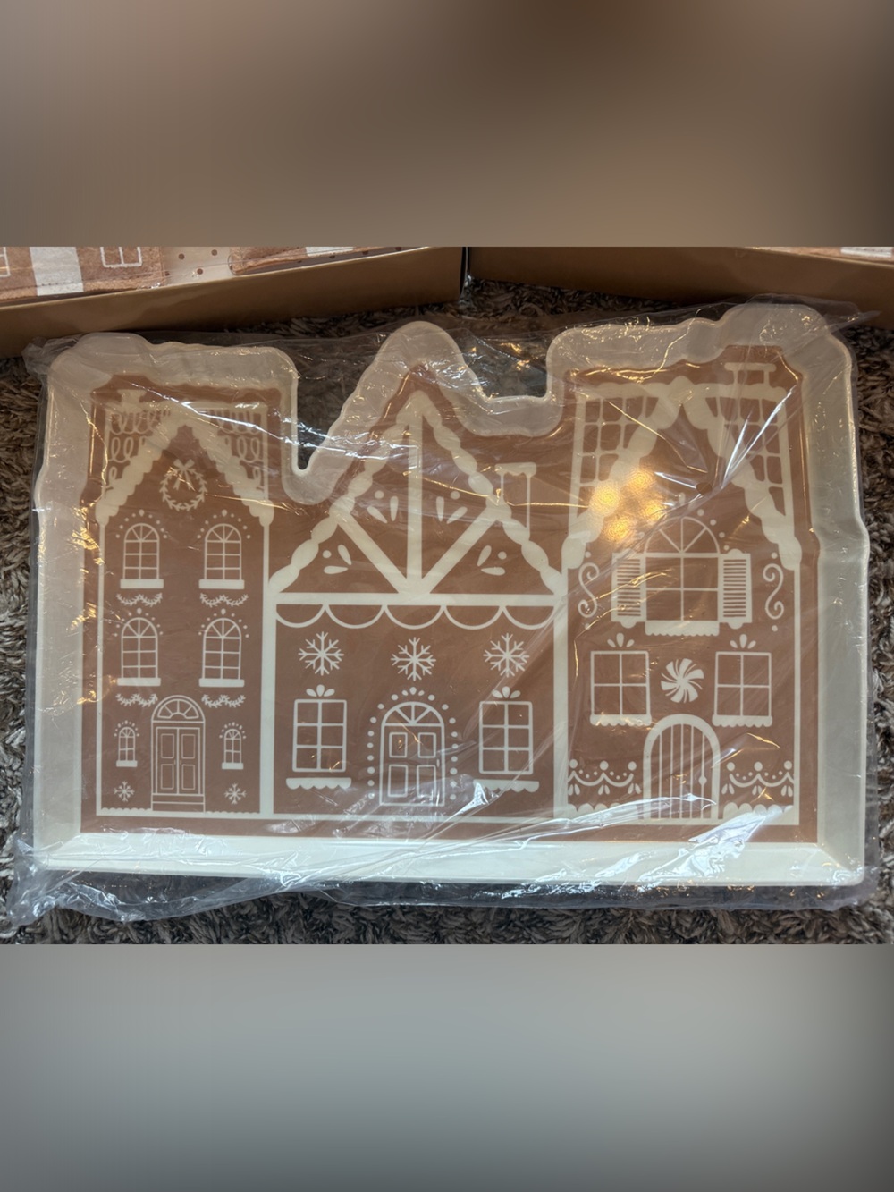 Gingerbread House Felt Banner (qty 2) & Gingerbread Decor - Brown Cream - Picture 3 of 9